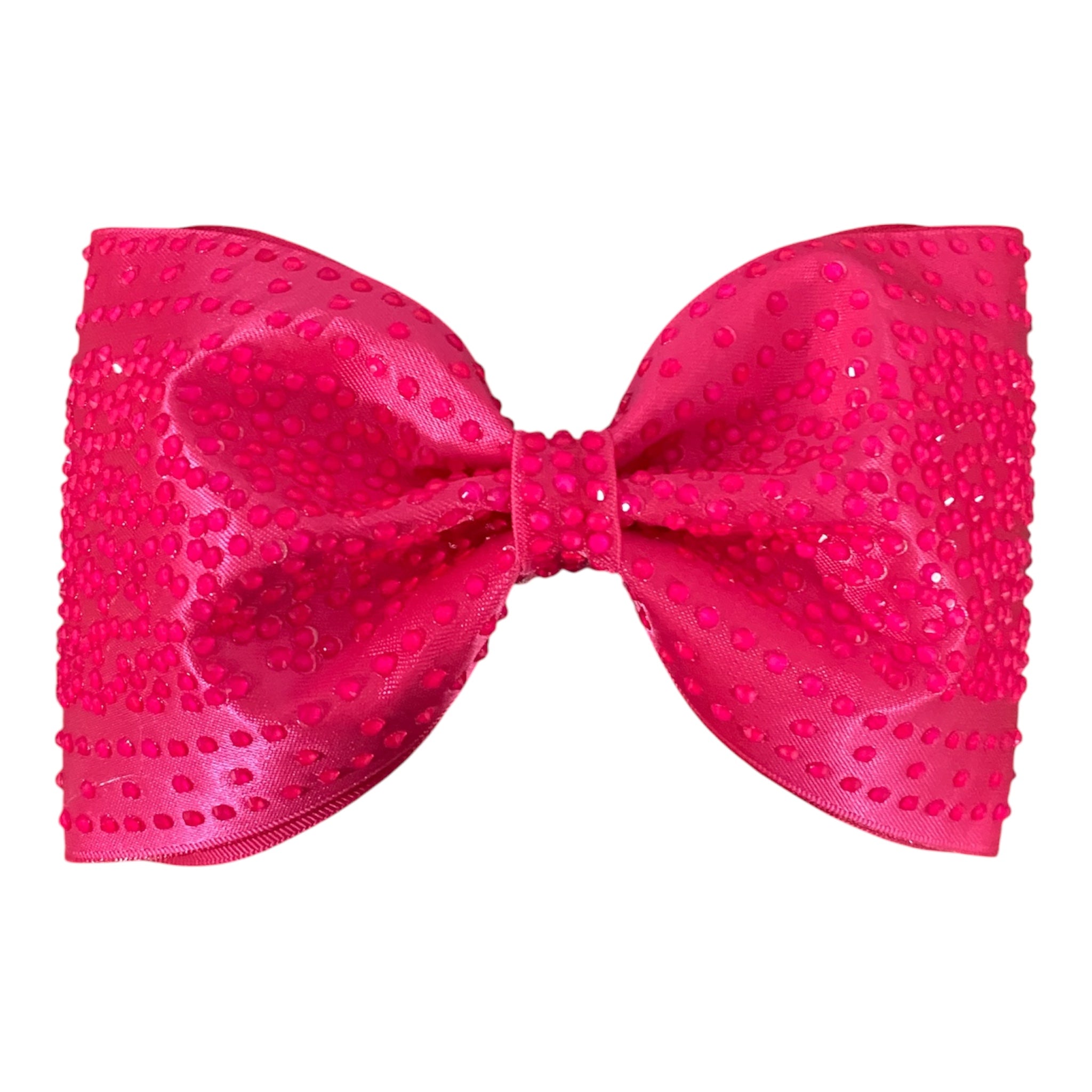 Tail-less Satin cheer bow with Crystal Rhinestones